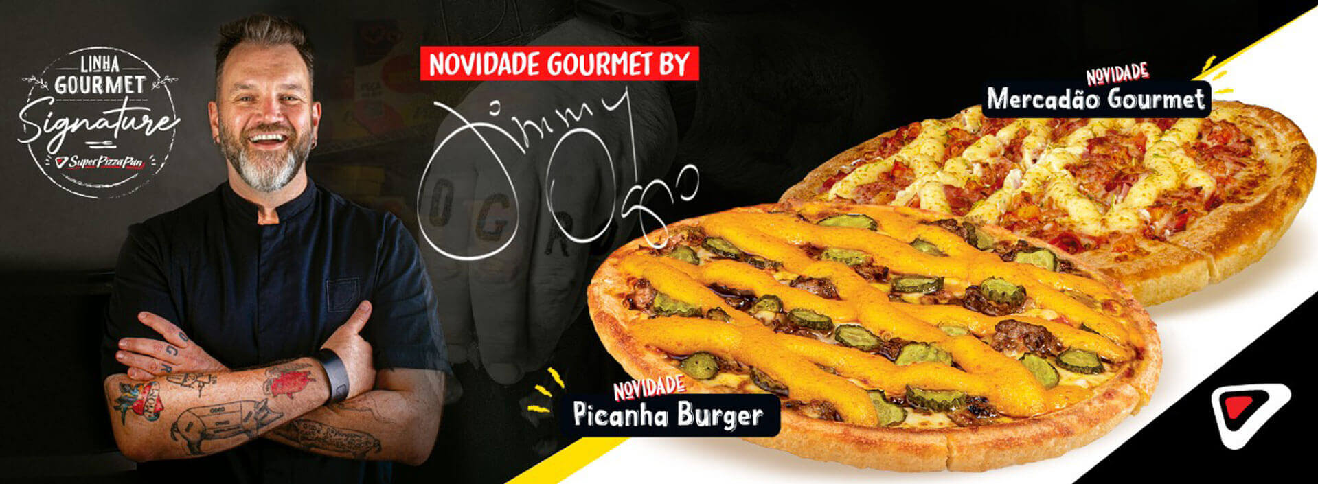 Um anúncio de pizza para a super pizza, o melhor negócio de todos os  tempos.